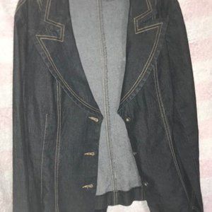 Bisou Bisou | Michele Bohbot Dark Wash Fitted Denim Jacket